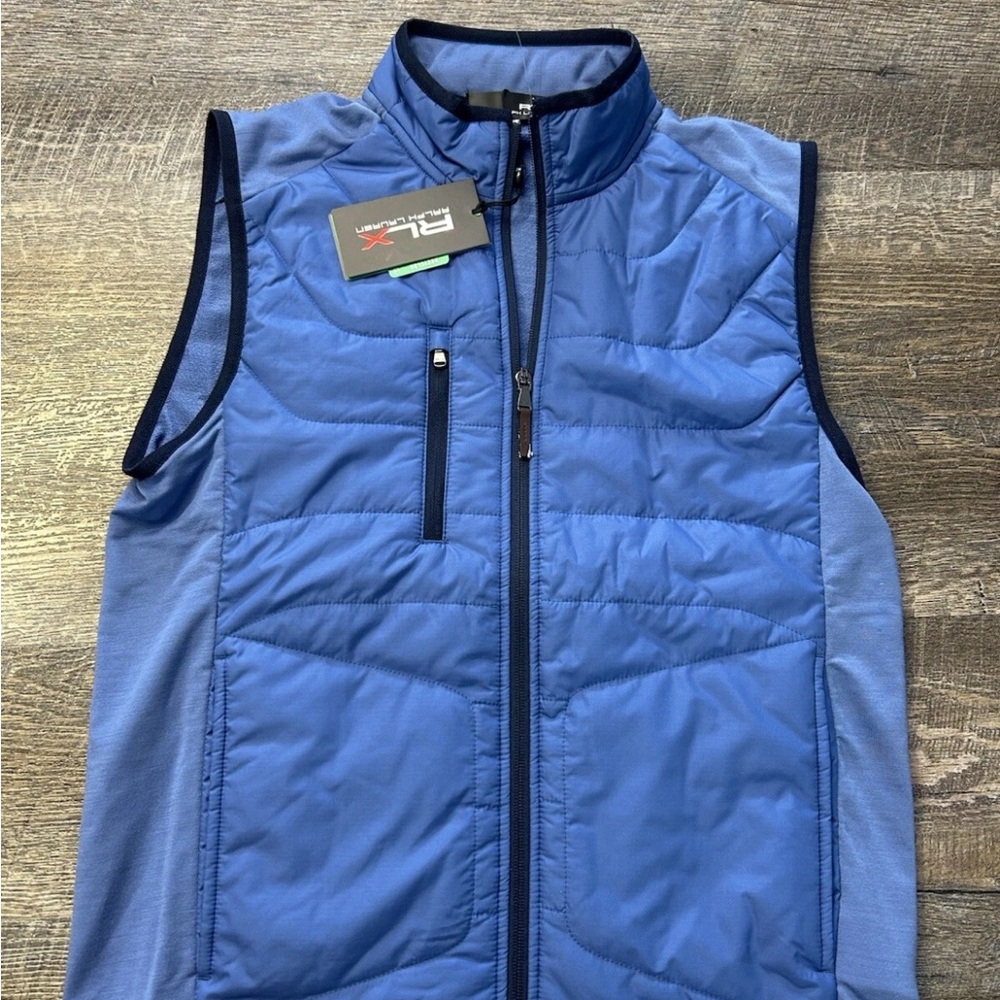 Polo Ralph Lauren RLX Light Golf Vest Men's Small Blue Full Zip $198